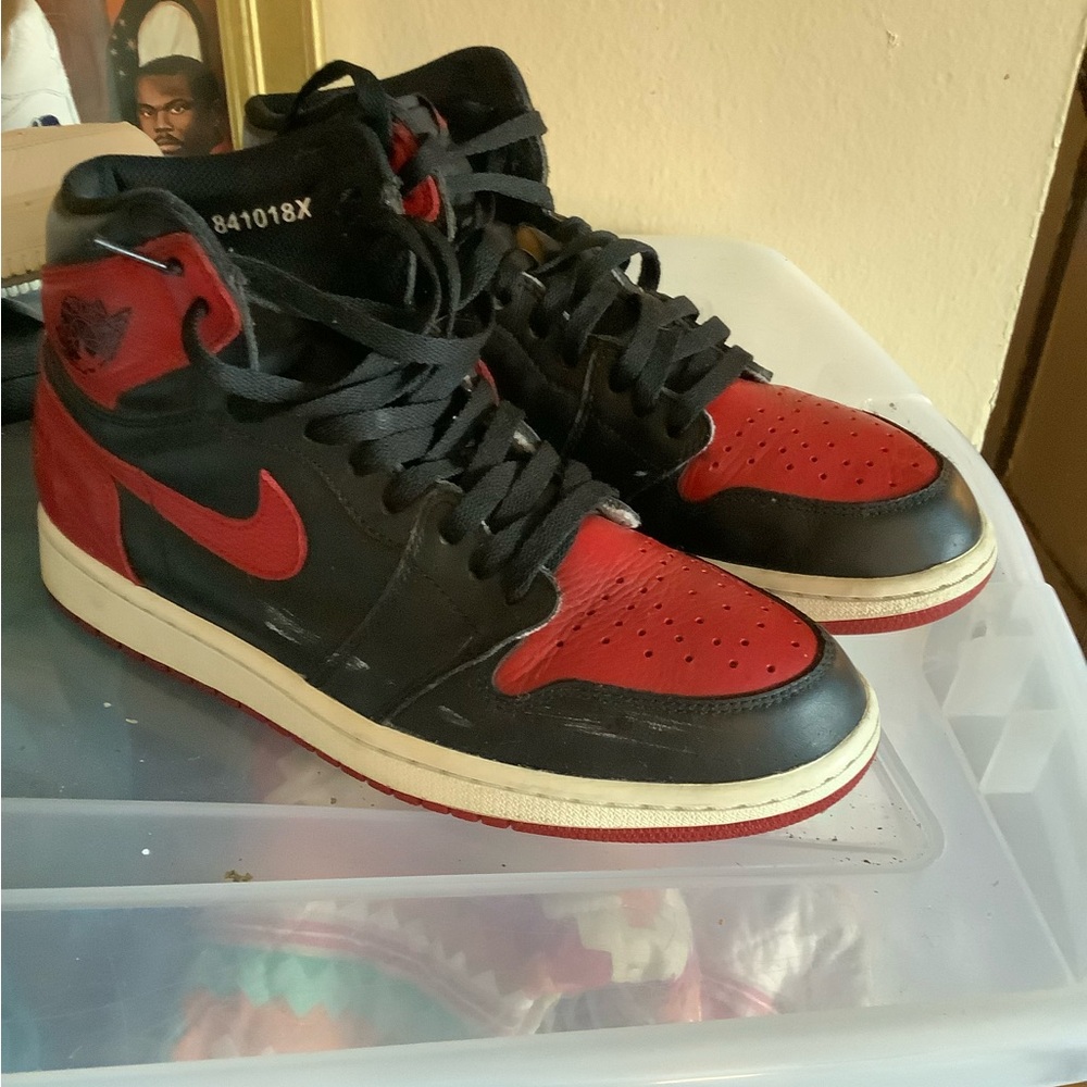 Jordan Black and Red Sneakers Iconic High-Top Design